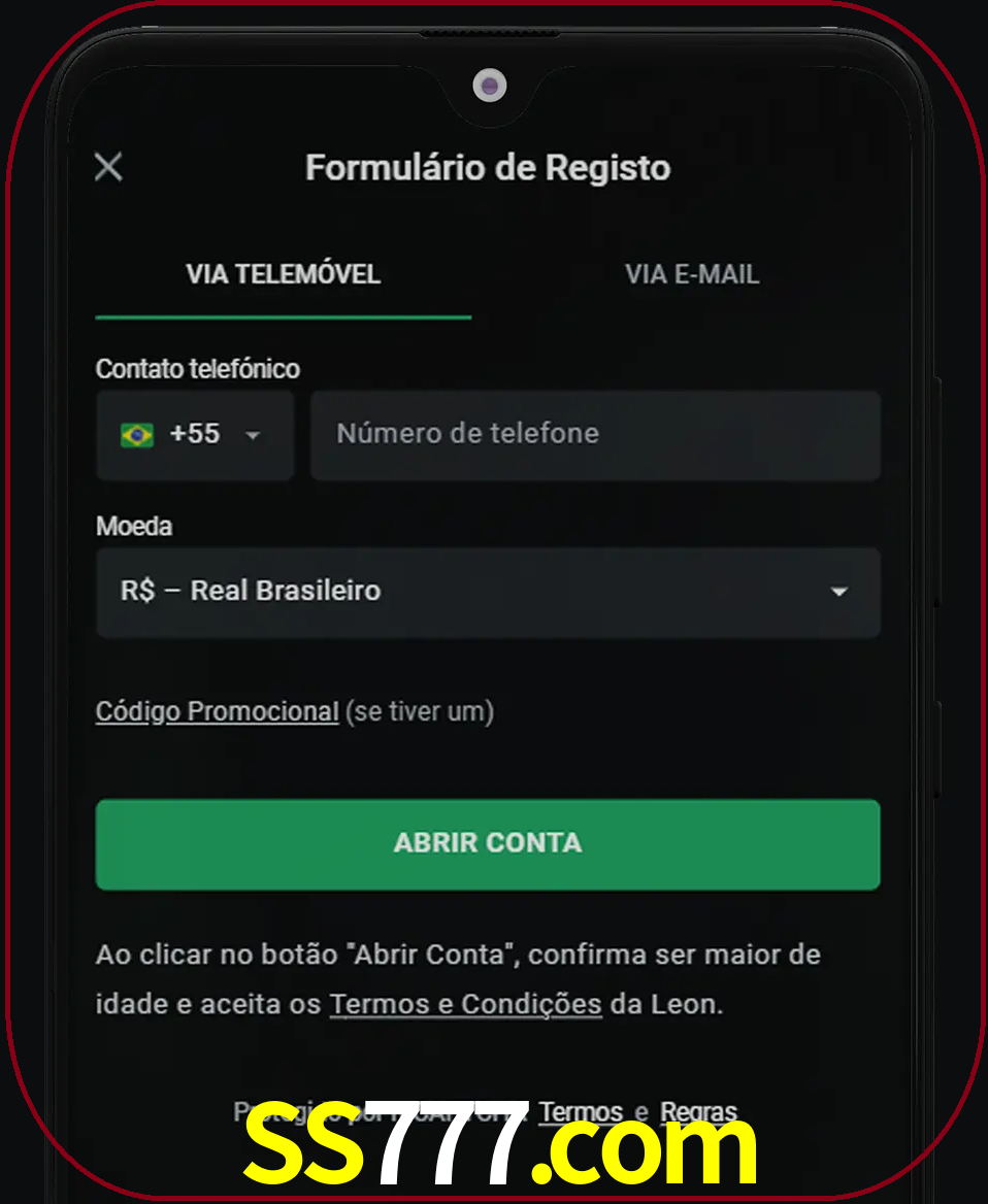 Abra o aplicativo e inicie o processo de registro.