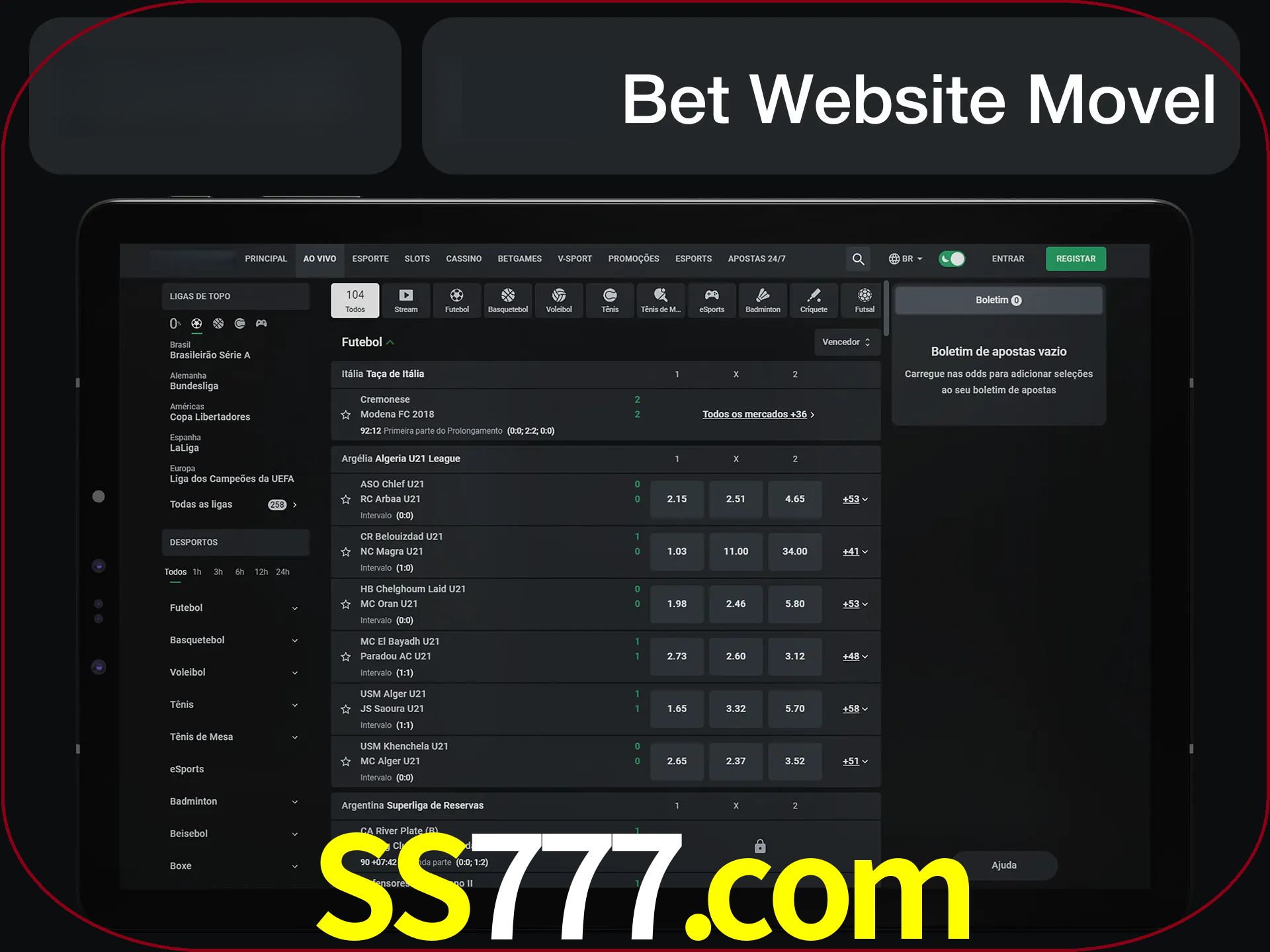 Use nosso website em qualquer dispositivo.